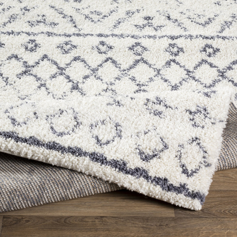 Tapis blanc / gris Shiloh, Rectangle 5 pi 3 po x 7 pi 3 po