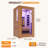 1-Person Indoor Low EMF Far Infrared Sauna with 6 Infrared Heating Elements, Premium Solid Wood, 7-Color Chromotherapy Lighting & Bluetooth Audio