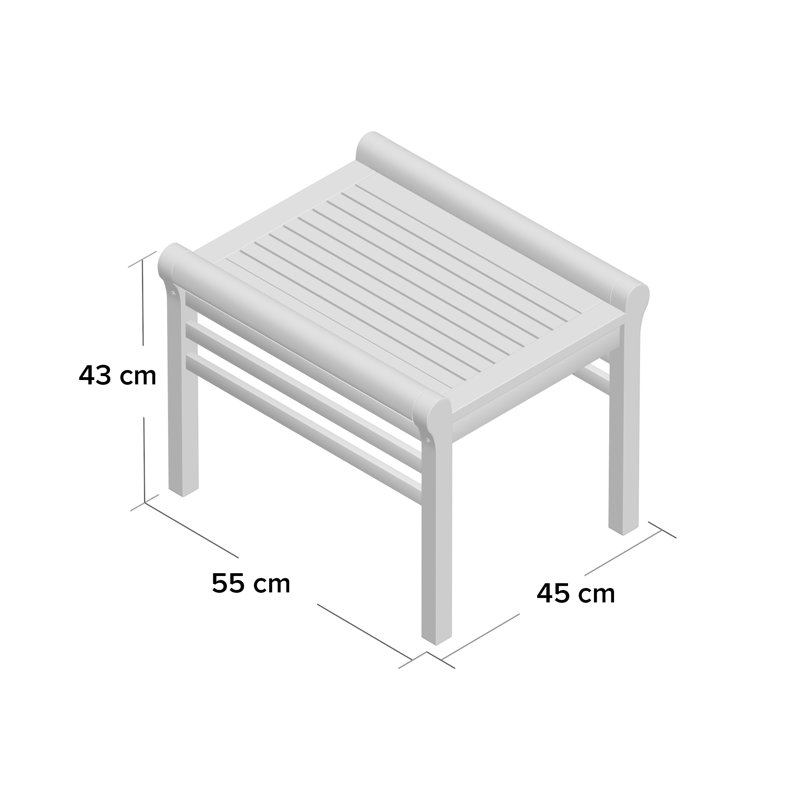 Samoa Rectangular Outdoor Side Table , 55cm cm W 45cm cm D