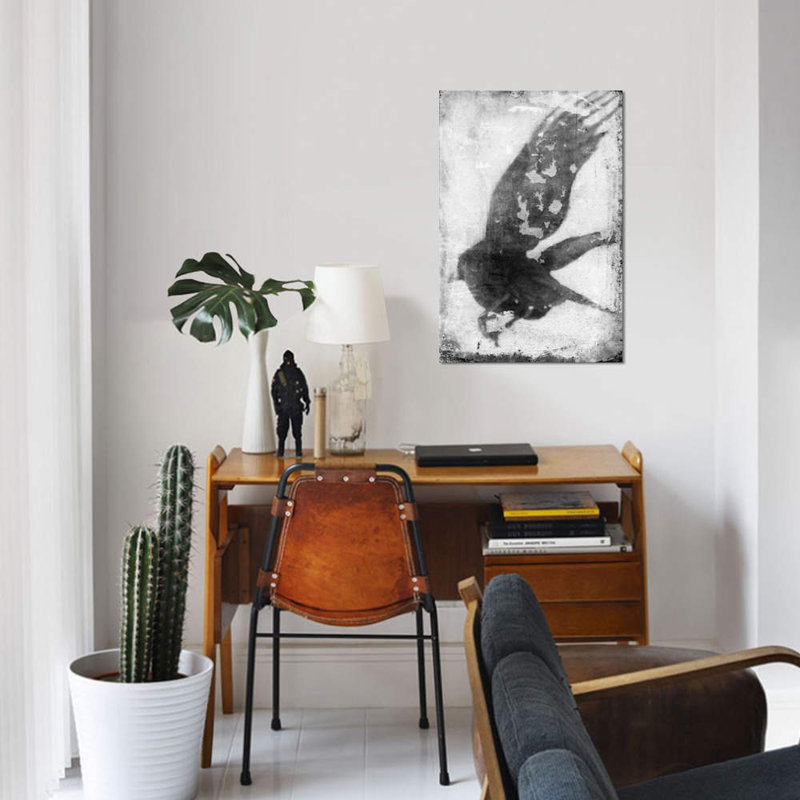 «B&W Flight IV», reproduction sur toile, H 12 po x l 8 po x P 0,75 po, Toile tendue, Pas de tapis