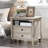 Rushville Farmhouse 2 - Drawers Nightstand with Charging Station, Tall Rustic Wood Square End Table with Open Shelf-95008836