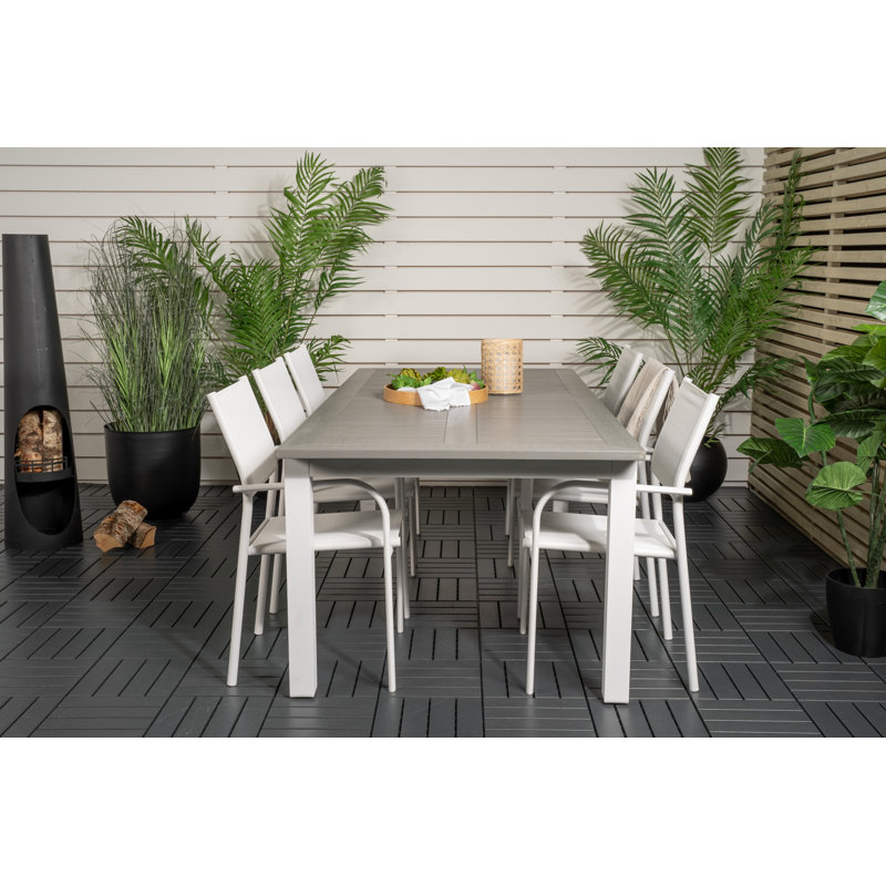 Jayesh 6 - Person Patio Dining Set with Extendable Rectangular Table
