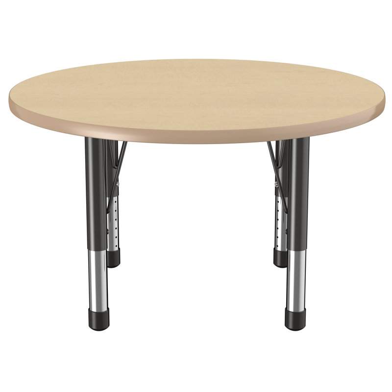 Table ronde à hauteur réglable, 36", Érable / érable, Épais