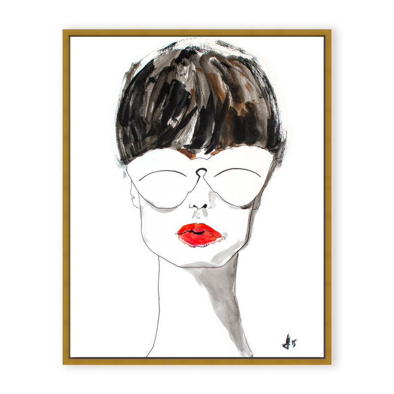 Courreges Print by Chauncey Jacks, 30" H x 24" W x 2.375" D, Framed Canvas, Gold