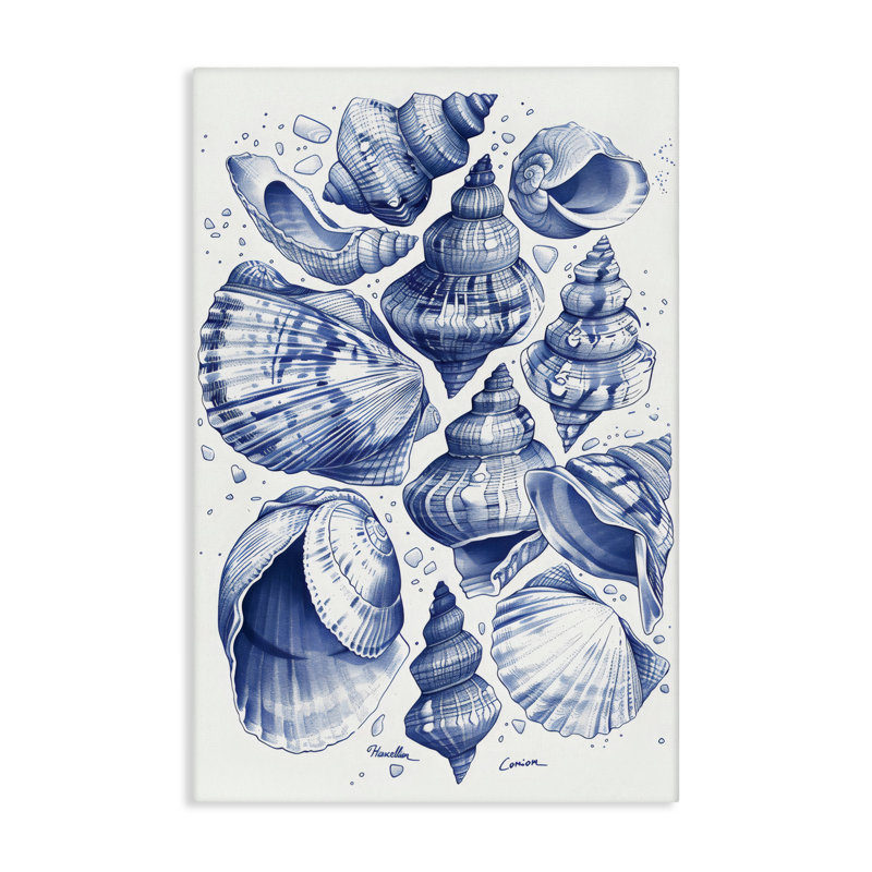 Toile de la collection Aquatic Conch, design par LSR Design Studio, H 24 po x l 16 po