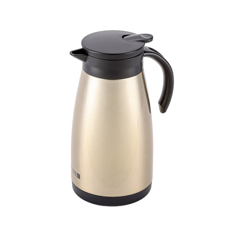 Royalford Coffee Pot Stainless Steel Thermal Carafe 1500ML/51 Oz , Brown, 1500 ML