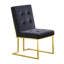 2 chaises de salle à manger - style moderne, velours, base à finition dorée, base sans chaises