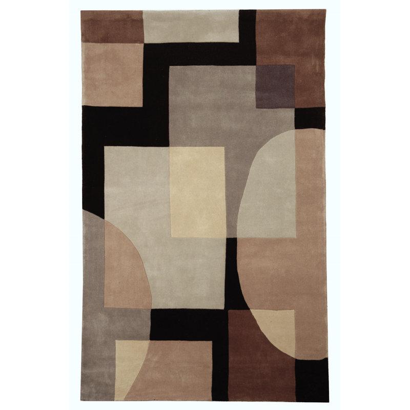 Olive/Black Area Rug, Rectangle 7'6" x 9'6"