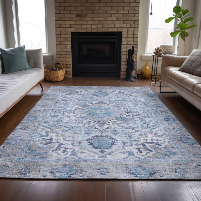 Machine Washable Indoor/Outdoor Oden ACN2163 Global Rug, Rectangle 9' x 12'