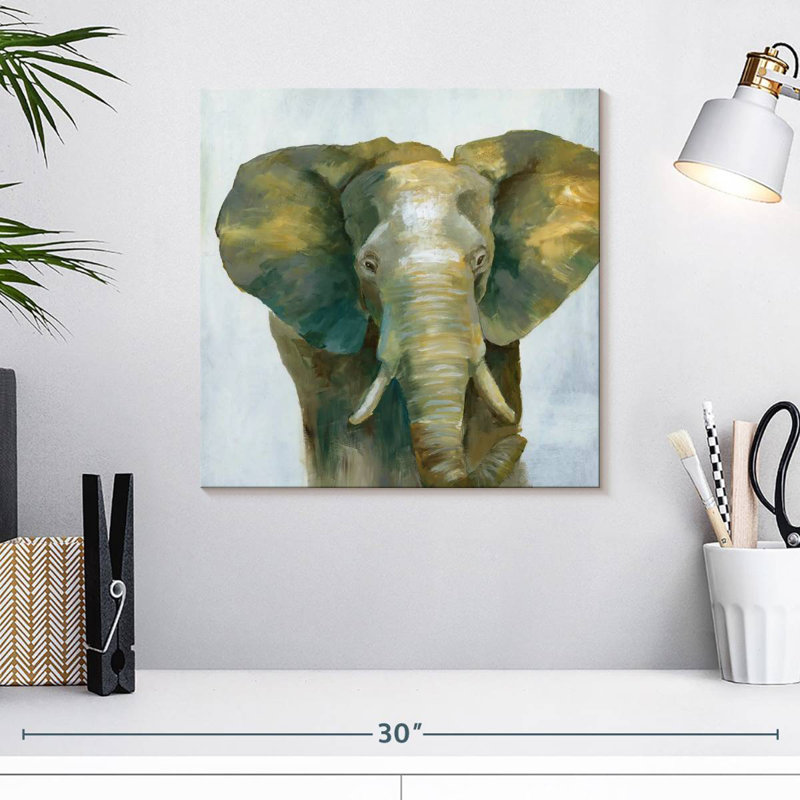 Brampt Jade Elephant, 16" H x 16" W