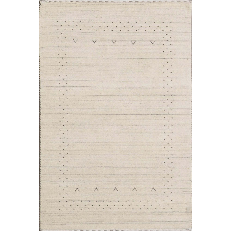 Tapis ivoire noué à la main de haute qualité
