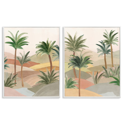 Ensemble de 2 giclées encadrées Exotic Desert Oasis, design par Ian C.