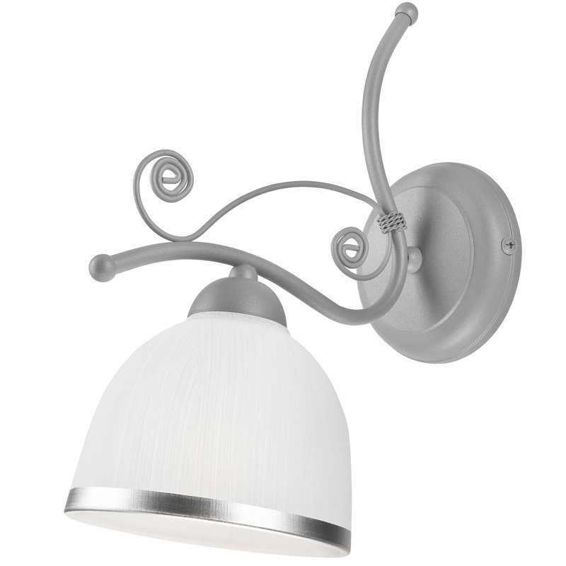 Zaida Steel Armed Sconce, Silver, White/Silver