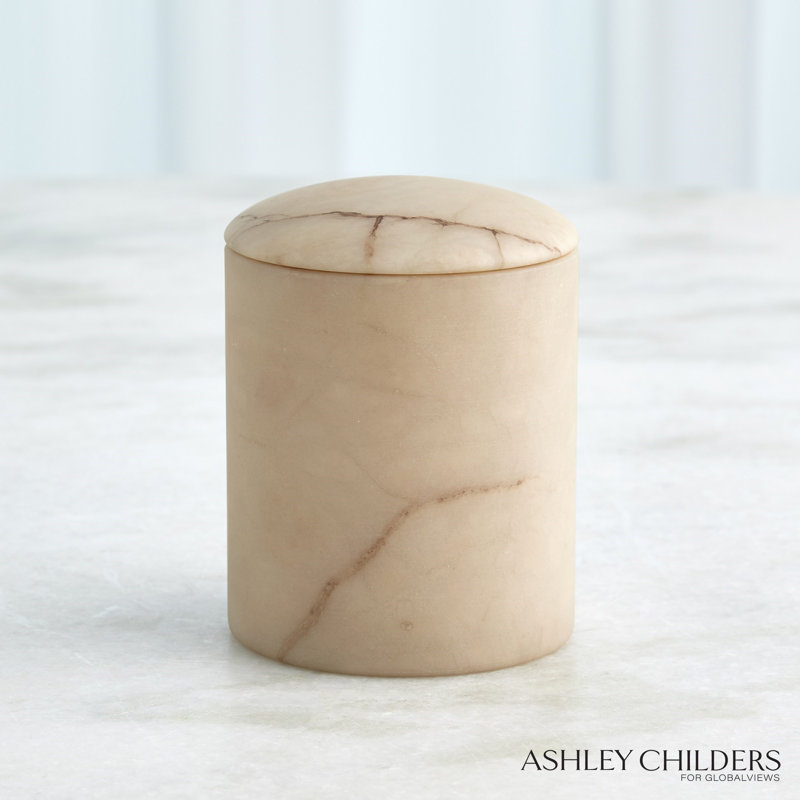 Gala Alabaster Canister-Tall, Beige