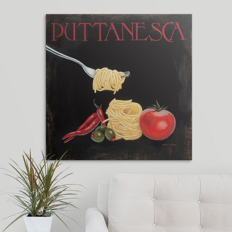 «Italian Cuisine I» par Marco Fabiano, affiche vintage, H 10 po x l 10 po x P 1,5 po, Toile