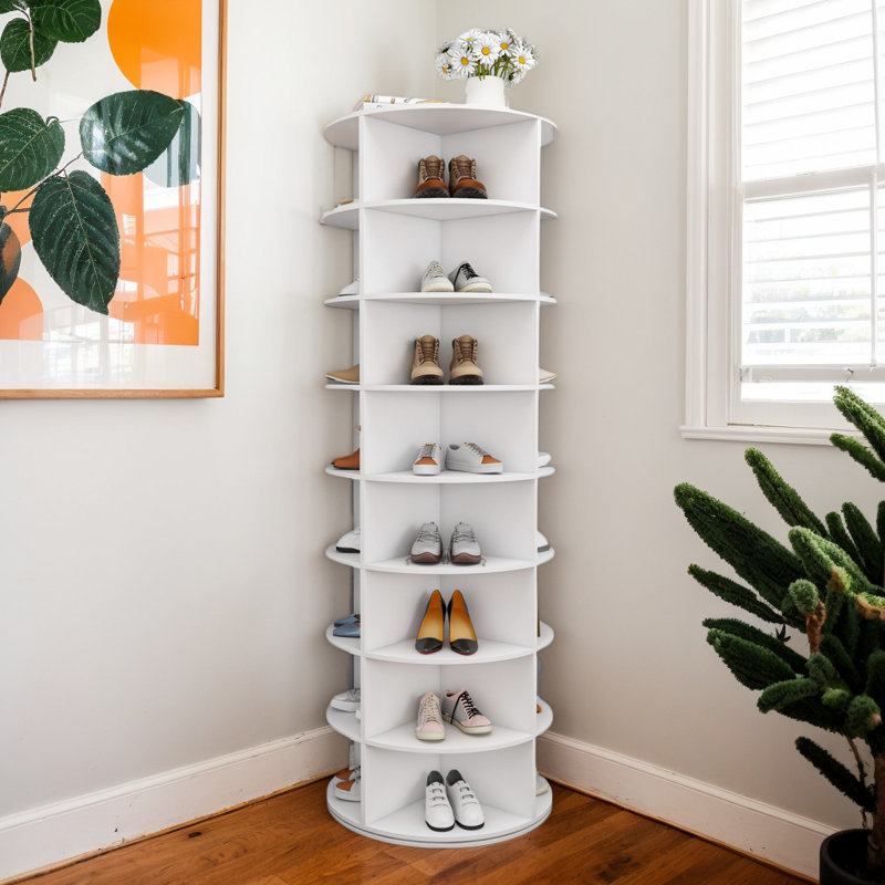 Étagère à chaussures rotative à 8 niveaux, étagère à chaussures ronde à 360 °, étagère à livres rotative pour chambre à coucher, salon, maison, bureau