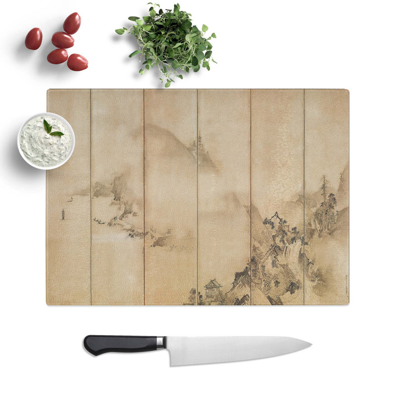 Glass Landscape of The Four Seasons by Kano Tan'yu Chopping Board, 28.5 cm W x 20 cm L
