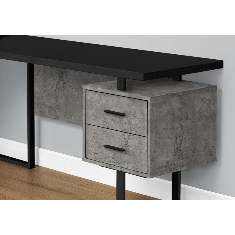 Computer Desk, Home Office, Corner, Storage Drawers, 70"L, L Shape, Work, Laptop, Metal, Black/Gray