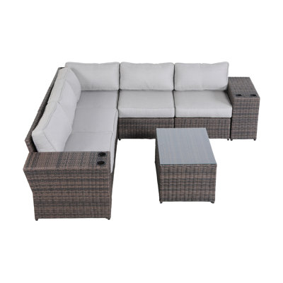 Jamarion Fully Assembled 8 Piece Sectional Seating Group with Cushions