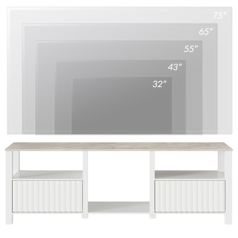 Crédence de rangement l 70 po Carnetta, Blanc / DEL 16 couleurs