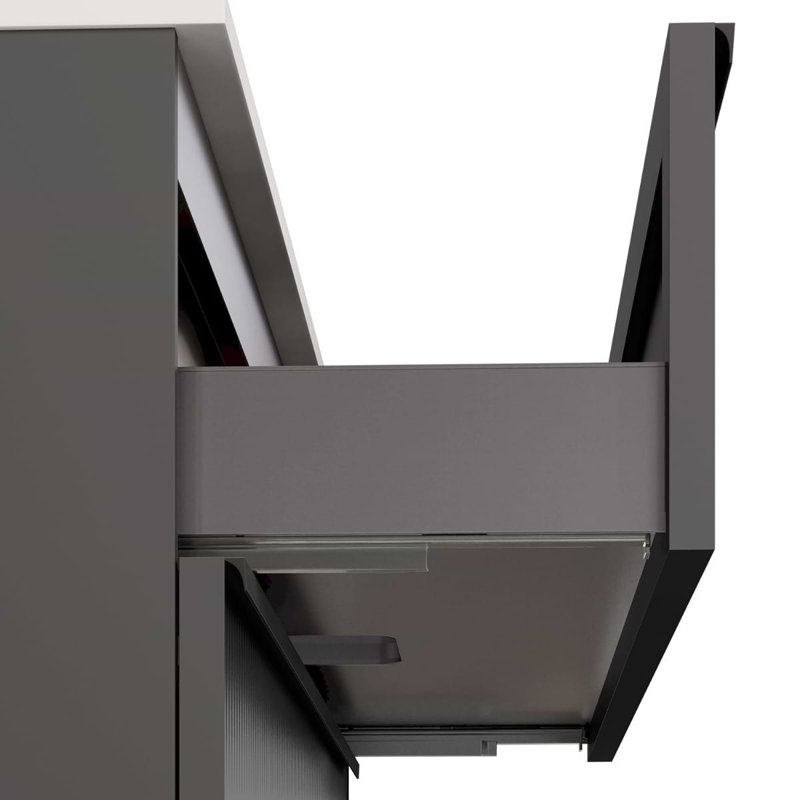 Astor 42" Single Vanity With Integrated White Solid Surfacetop, Black, 42"