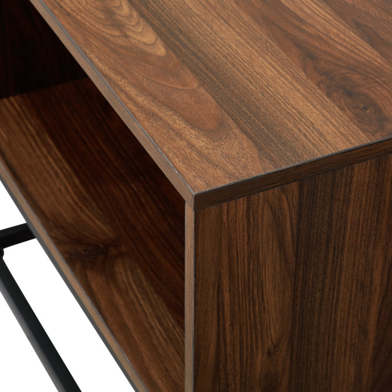 Rishi Sled Coffee Table with Storage, Dark Walnut