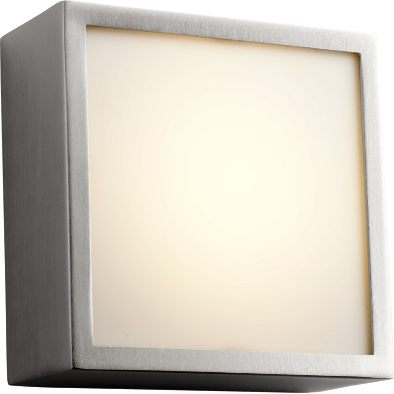 Plafonnier encastré carré 4,75" à 1 lumières unique Pyxis, Nickel satiné