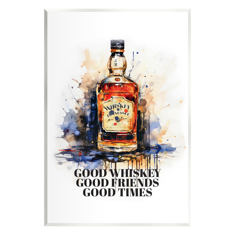 «Good Whiskey & Friends On MDF» par Amanda Greenwood, H 15 po x l 10 po x P 0,5 po