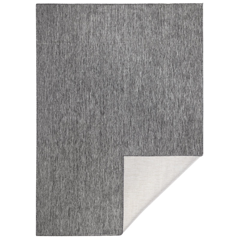 Miami Flatweave Grey Rug, Rectangular 80 x 150cm