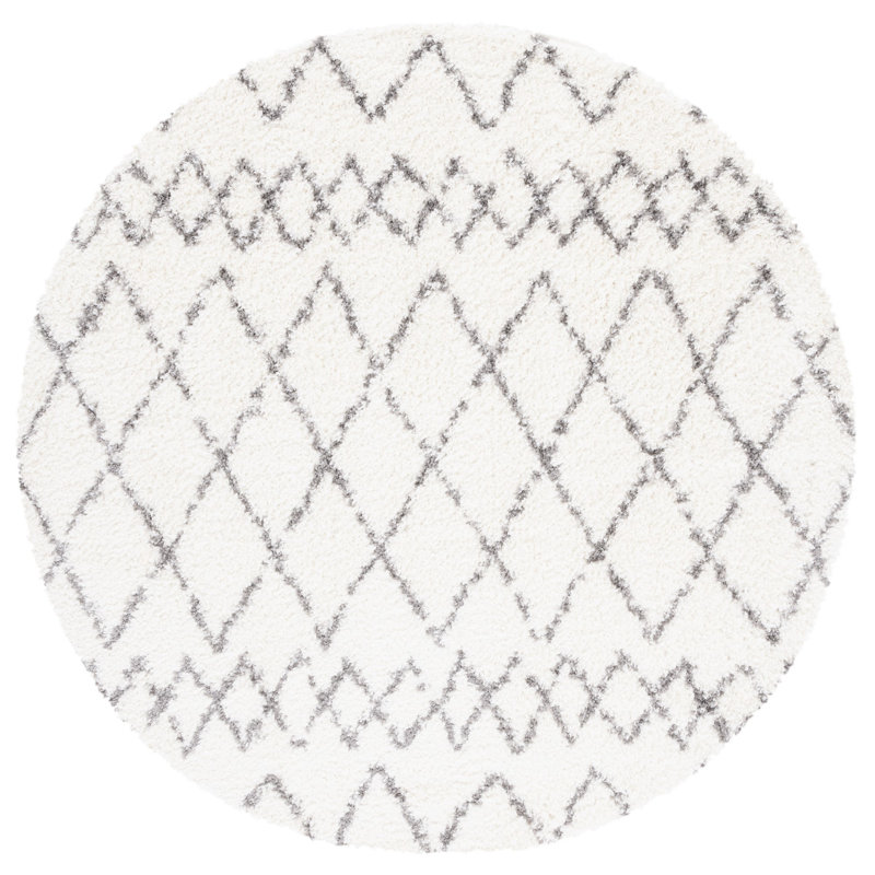 Matterson Berber Shag Performance Geometric Rug, Round 6'7"