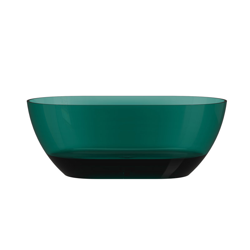 Marfa 59'' x 30'' Runway Semi Transparent Resin Freestanding Soaking Bathtub, Ocean Blue