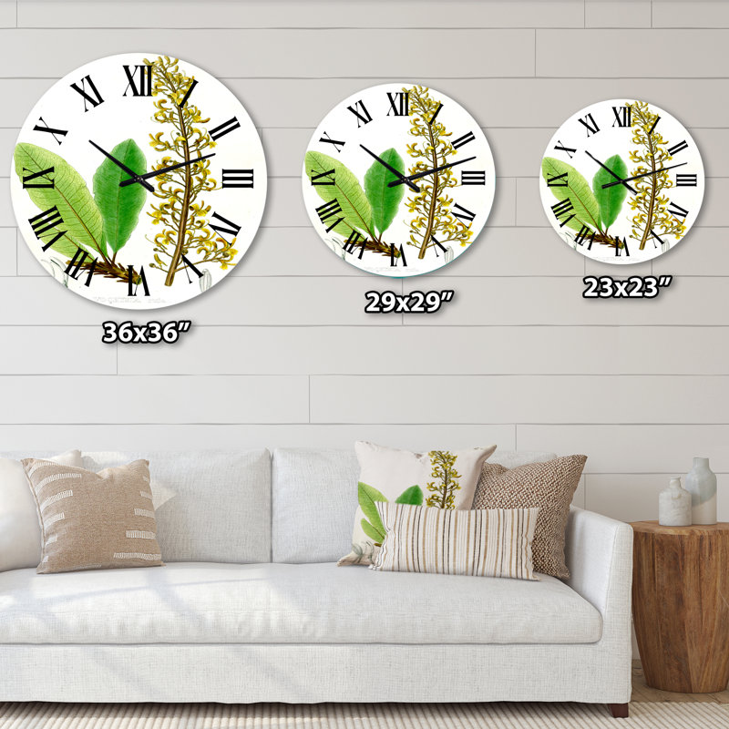 Plante brésilienne rétro IV - horloge murale traditionnelle, Moyenne