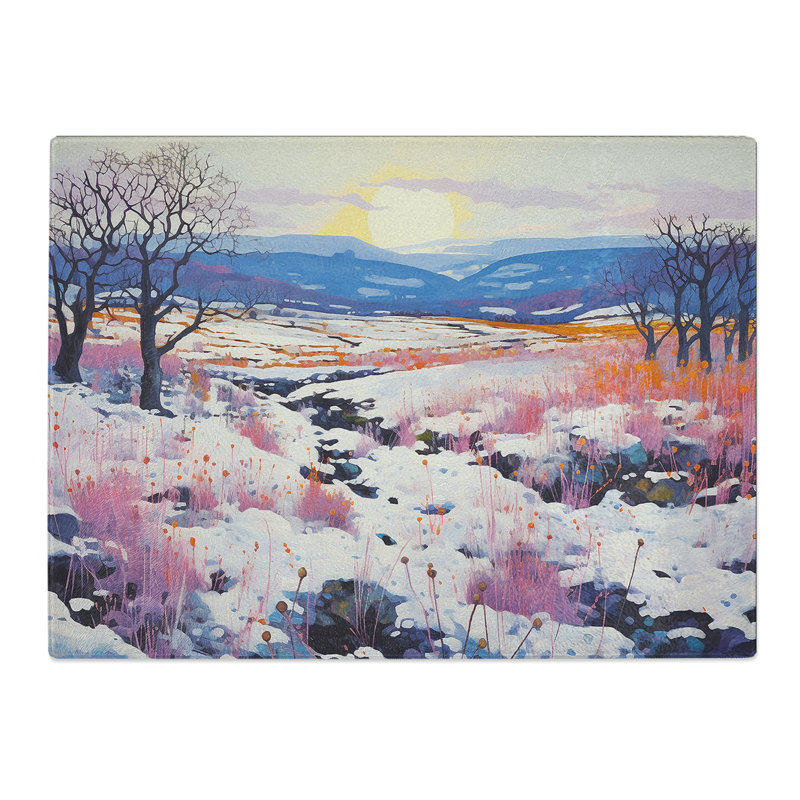 Winter Landscape Colour Field No.2  Glass Chopping Board