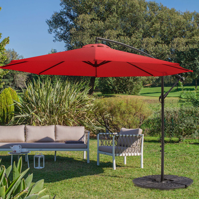 Parasol en porte-à-faux octogonal 9,8 pi Keilin, Rouge