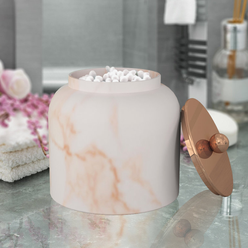 Contenant de rangement pour salle de bain Misty, Ivoire