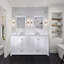 Meuble-lavabo double 84 po x 22 po profondeur, comptoir en quartz blanc-46124953-46124954