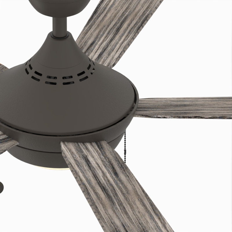 Ventilateur de plafond standard DEL à 5 pales Lawney avec chaîne de traction et ensemble d'éclairage inclus, Gris