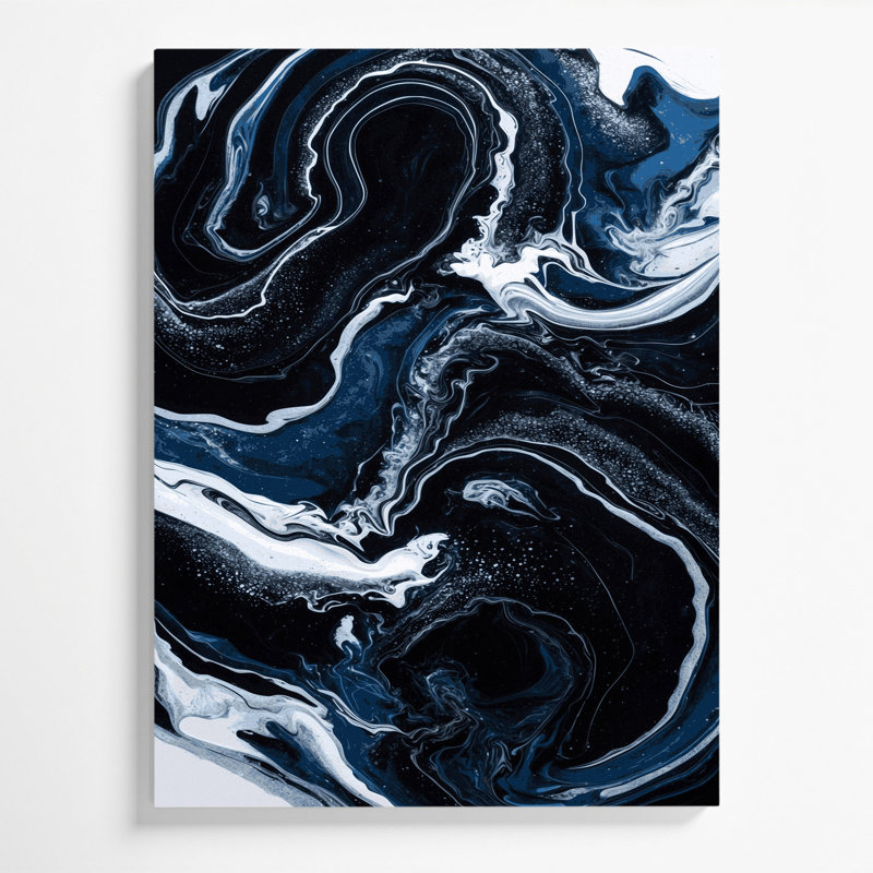 Abstrait art fluide sur toile grise 10, H 30 po x l 20 po