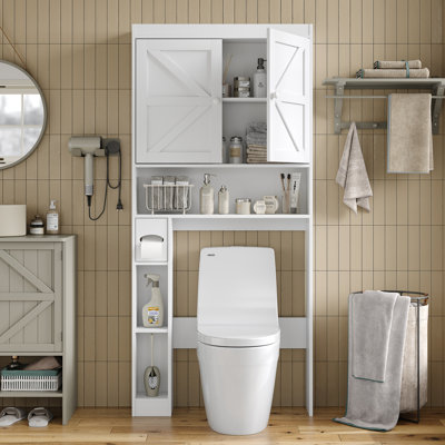 Laxmy Freestanding Over-the-Toilet Cabinet with Adjustable Shelves