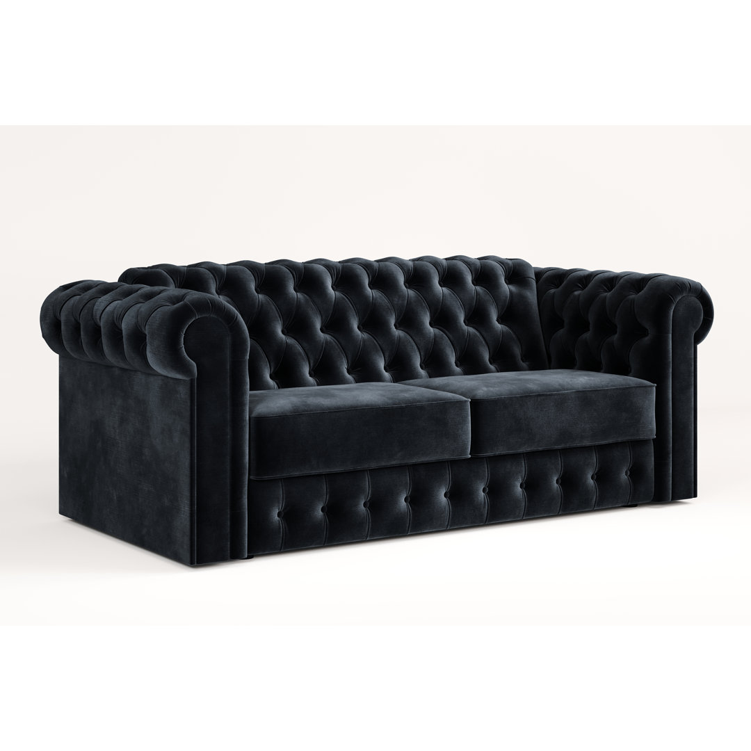 3-Sitzer Schlafsofa Chesterfield aus Samt