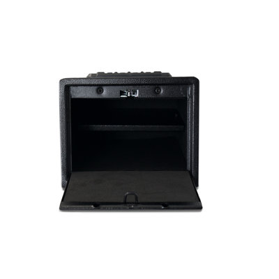 Coffre en acier noir mat avec accès rapide pour les grands objets - 11,66 po Profondeur, poids de 8,33 lb, largeur de 8,96 po, hauteur de rangement de 7,11 po