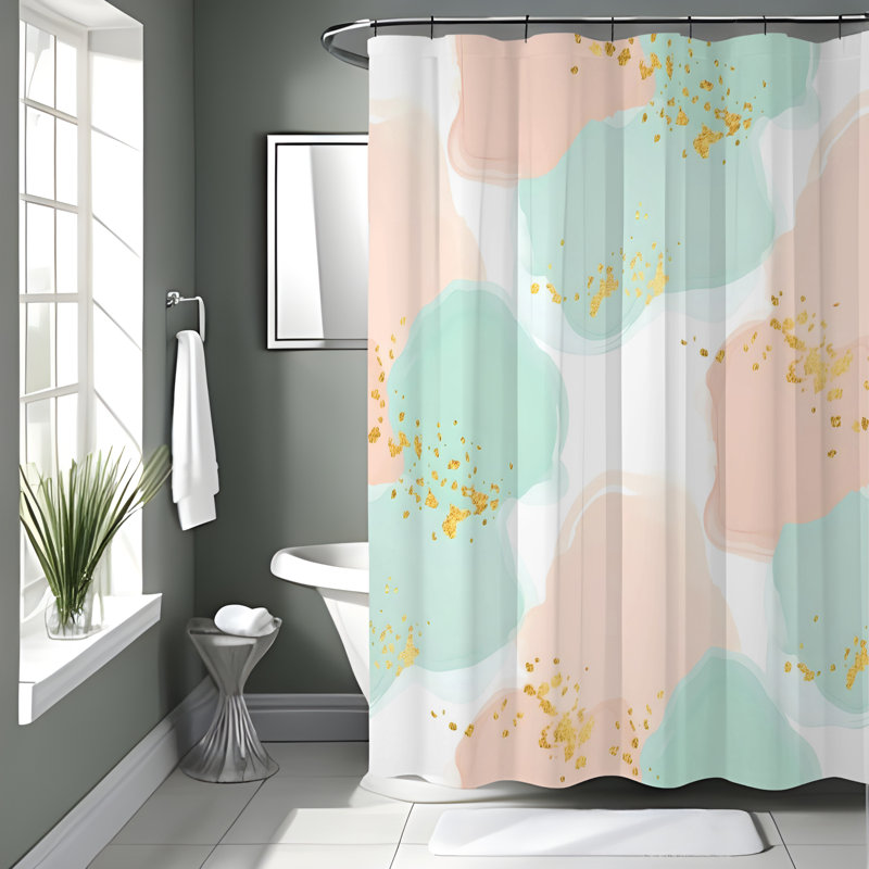 Gadot Abstract Shower Curtain, 93"H x 70"W