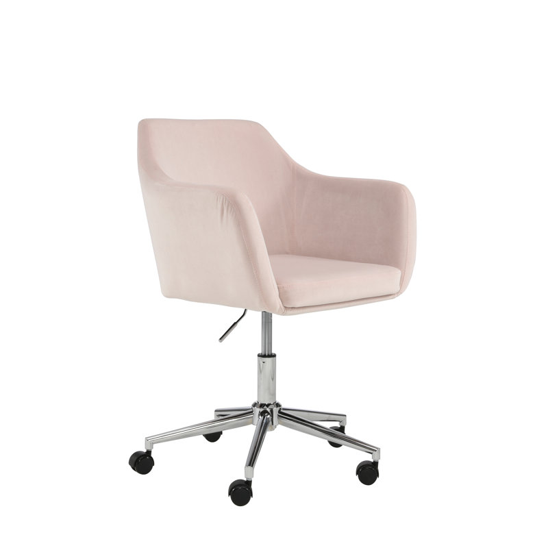 Chaise de bureau Noell, Velours rosé