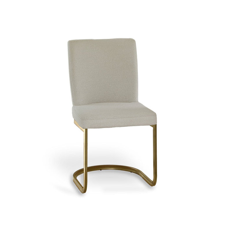 Lola 49cm H Side Chair in White, Gold