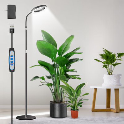 Cultivez des lumières pour les plantes d'intérieur, des plantes sur pied à spectre complet avec un support de 68 po pour faire pousser de grandes plantes hautes, une plante halo à DEL noire avec une minuterie 6/12 / 16H