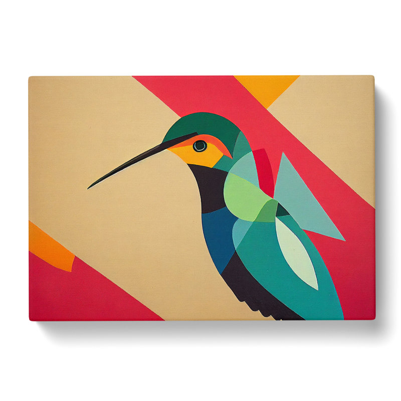 Hummingbird Abstract Art - Wrapped Canvas, 35cm H x 50cm W x 3cm D