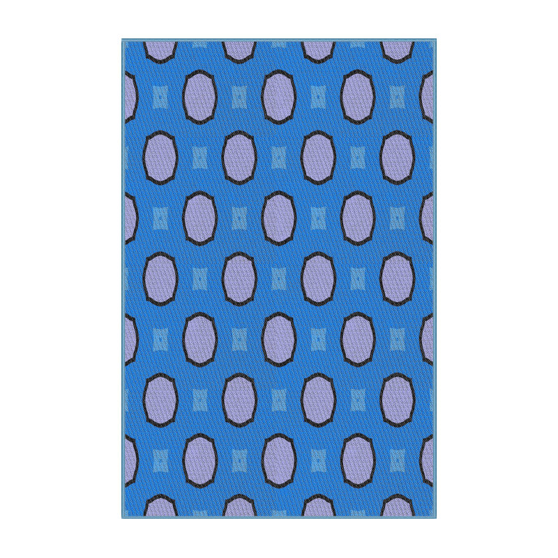 Tapis bleu / violet Power Loom, Rectangle 8 pi x 12 pi