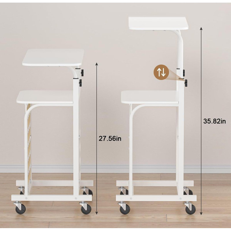Rolling Craft Cart With Vinyl Roll Holder And Adjustable Table Height, Craft Organizers And Storage Table Compatible