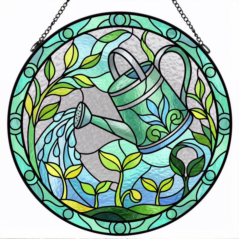 Panneau de vitrail en verre coloré, 7,8 heures, H 7,8 po