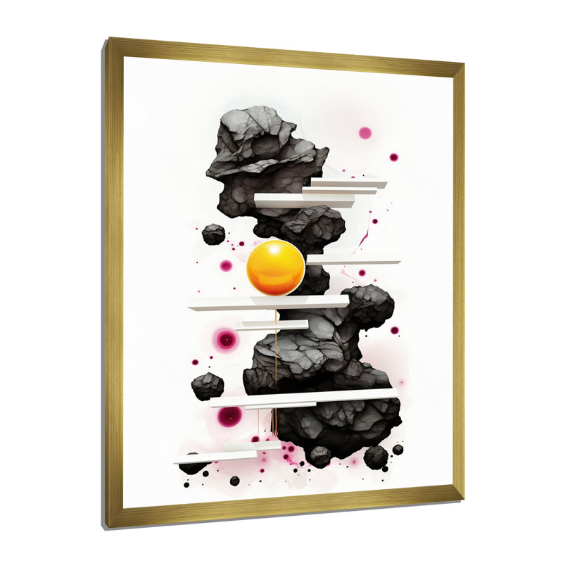 Reproduction sur toile d'une exquise fluidité noire et dorée, H 20 po x l 12 po x P 1 po, Cadre doré à une seule photo